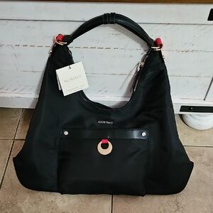 Ellen Tracy Black and Red Hobo Bag